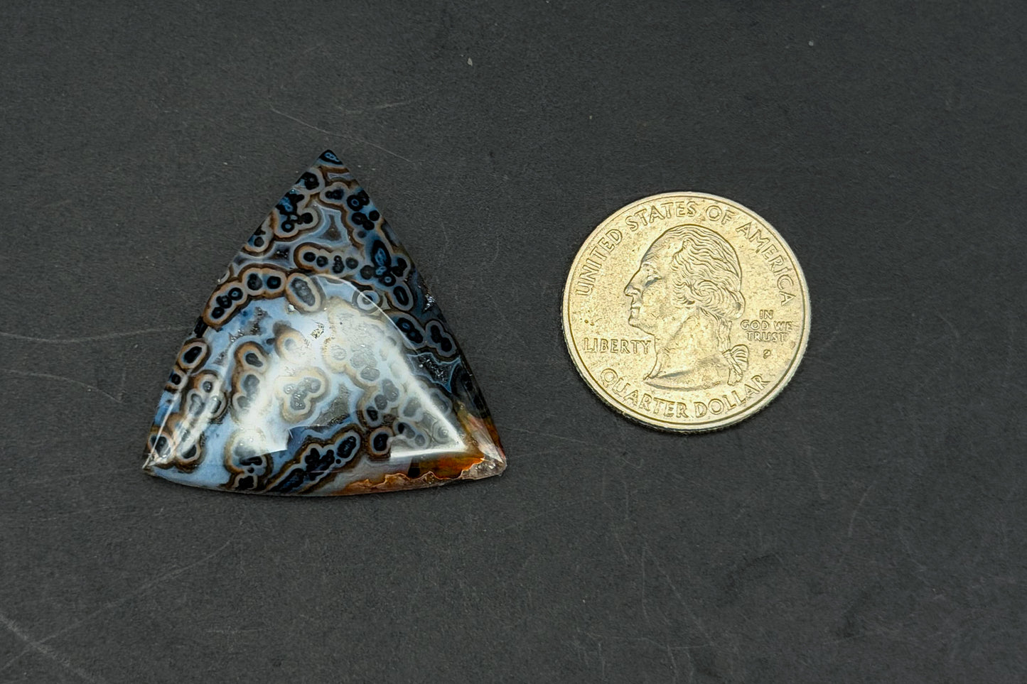 Cross Cut Tube Agate Cabochon
