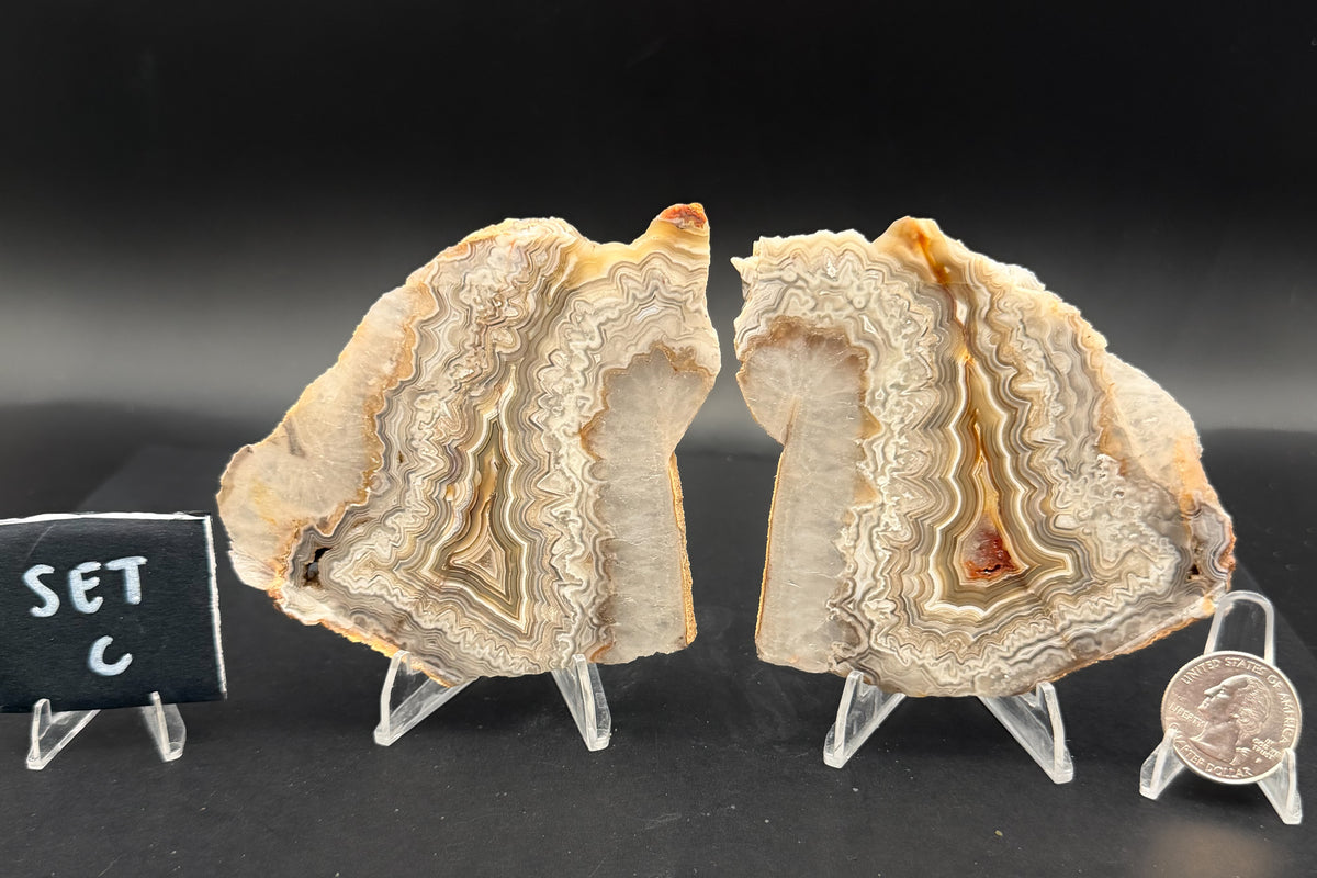 Candle Lace Agate Slab Set (Unpolished)