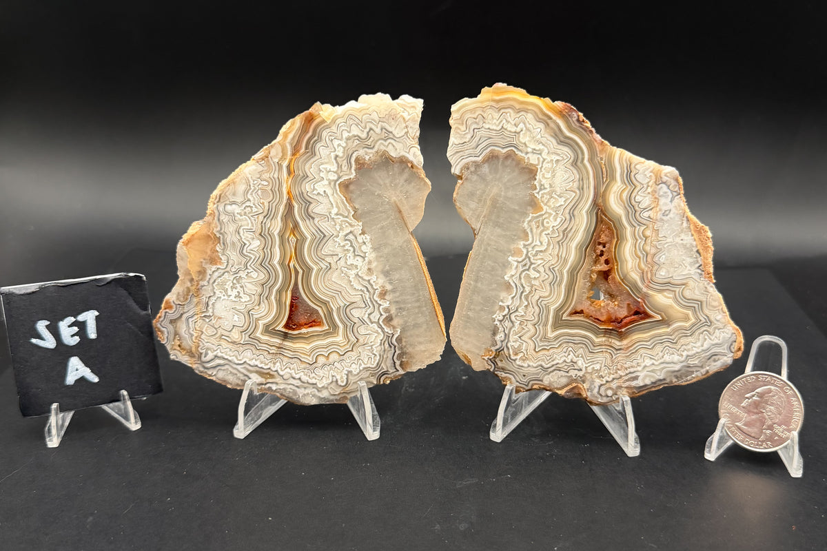 Candle Lace Agate Slab Set (Unpolished)