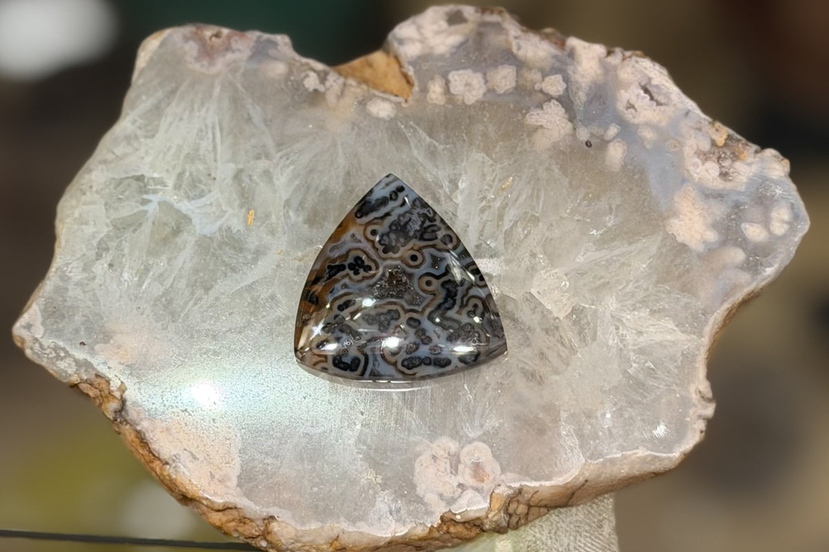 Cross Cut Tube Agate Cabochon