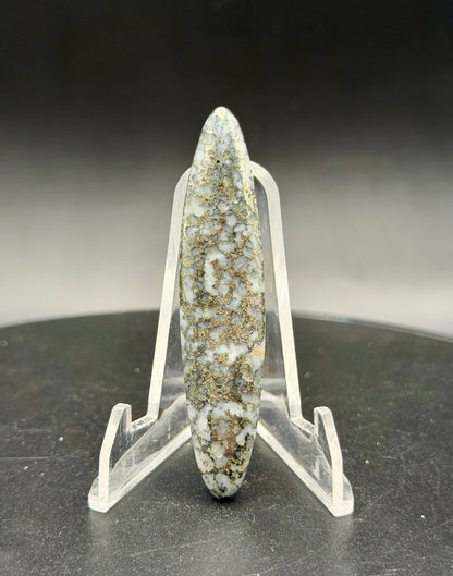 Native Silver Ore in Agate Cabochon