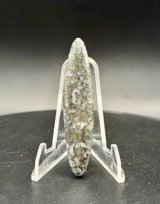 Native Silver Ore in Agate Cabochon