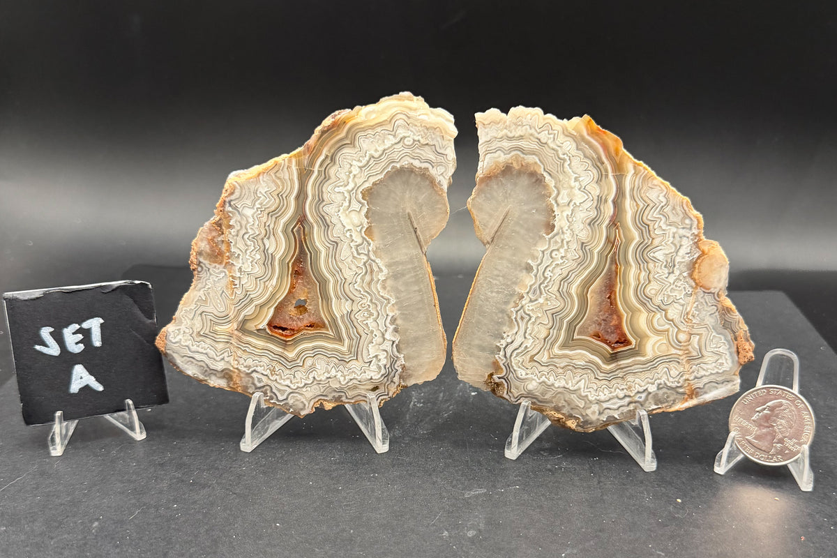 Candle Lace Agate Slab Set (Unpolished)