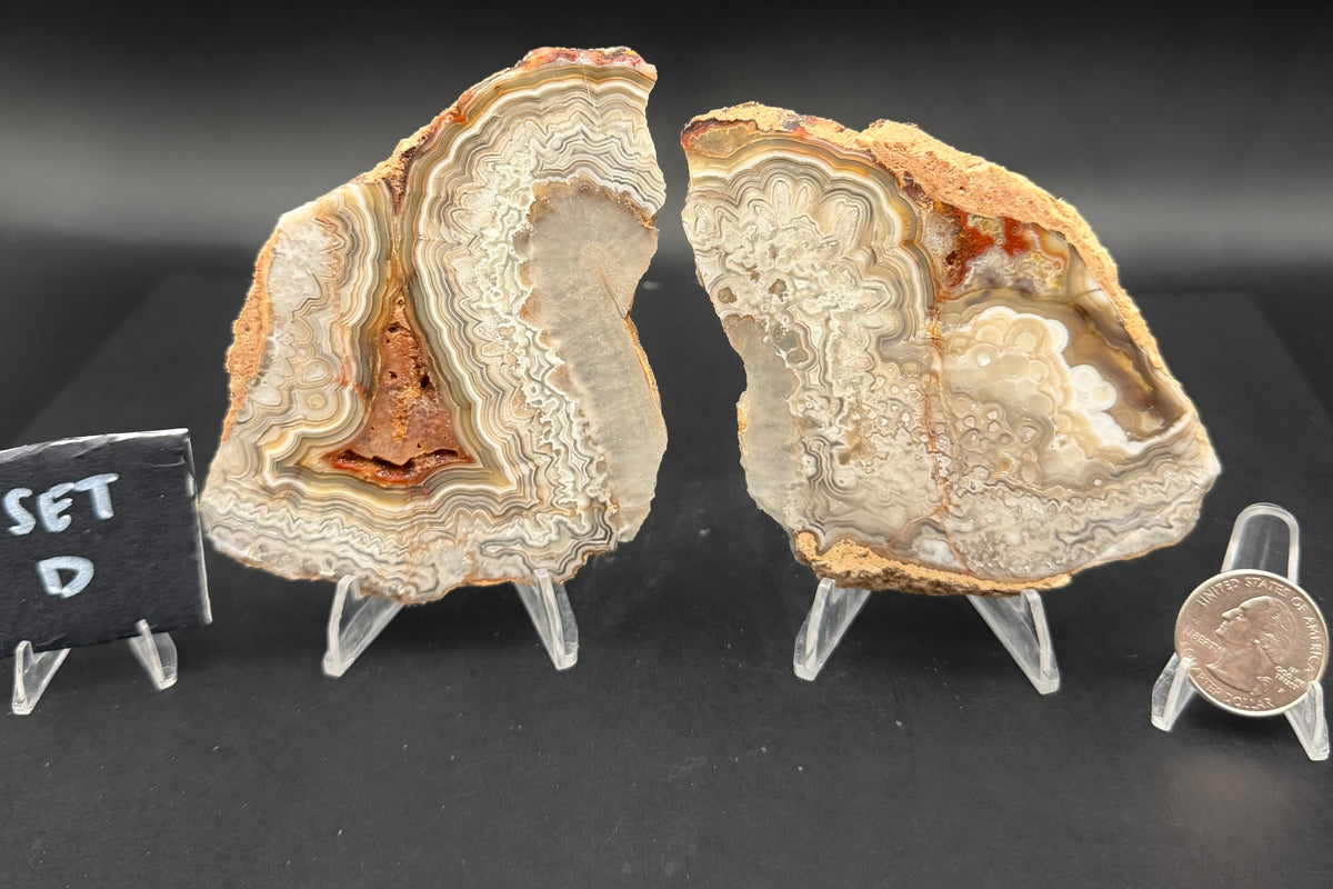 Candle Lace Agate Slab Set (Unpolished)