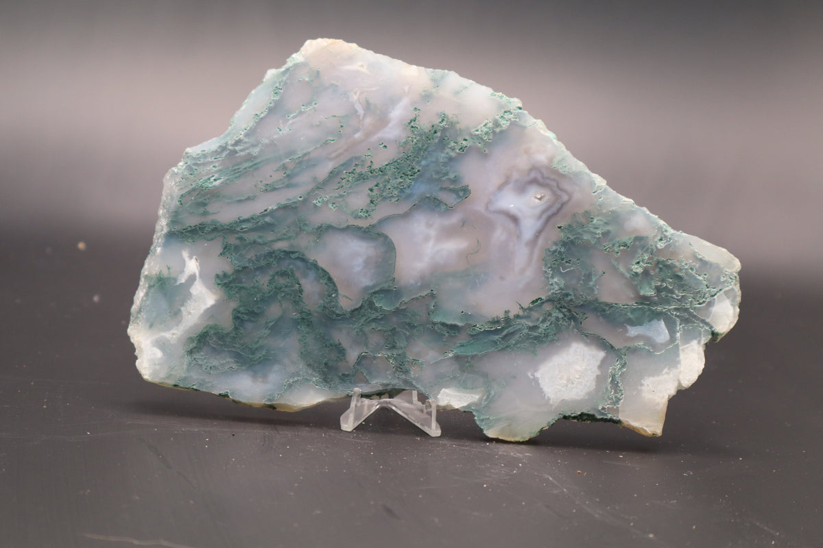 Green Moss Agate slab (Unpolished)