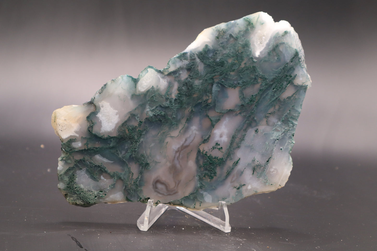 Green Moss Agate slab (Unpolished)