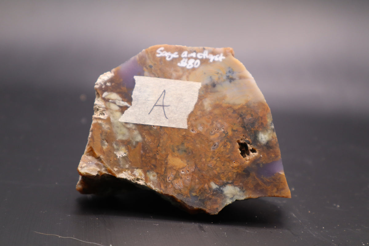 Amethyst Sage Agate slab (Unpolished)