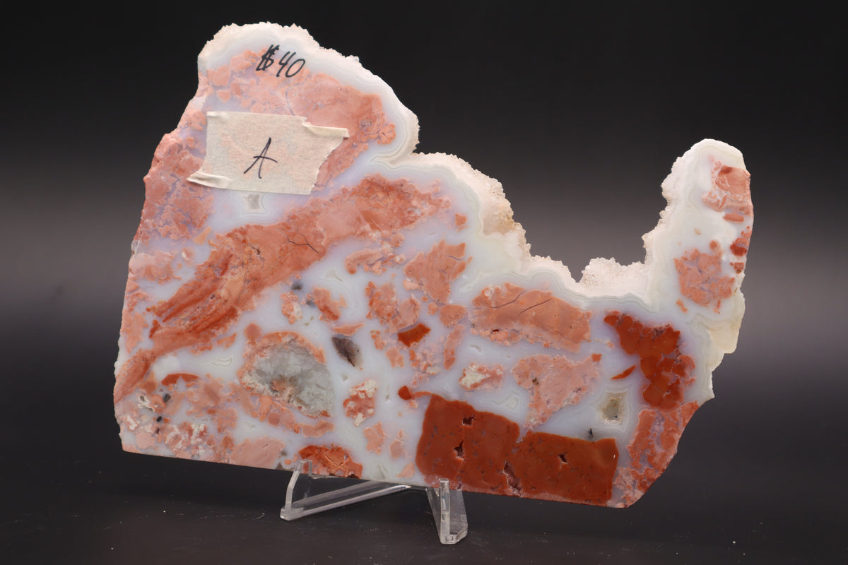 Cotton Candy Agate slab (Unpolished)