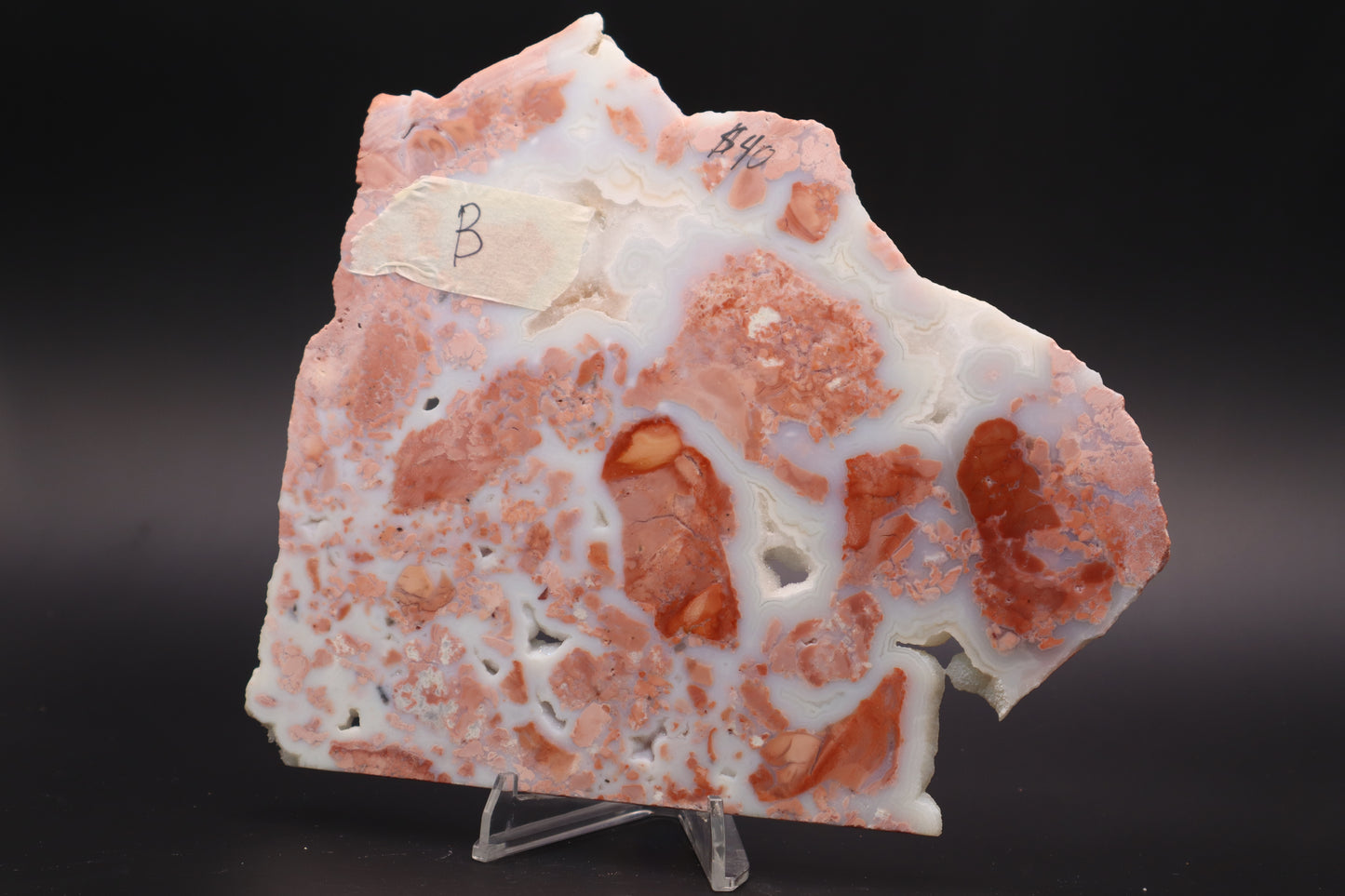 Cotton Candy Agate slab (Unpolished)