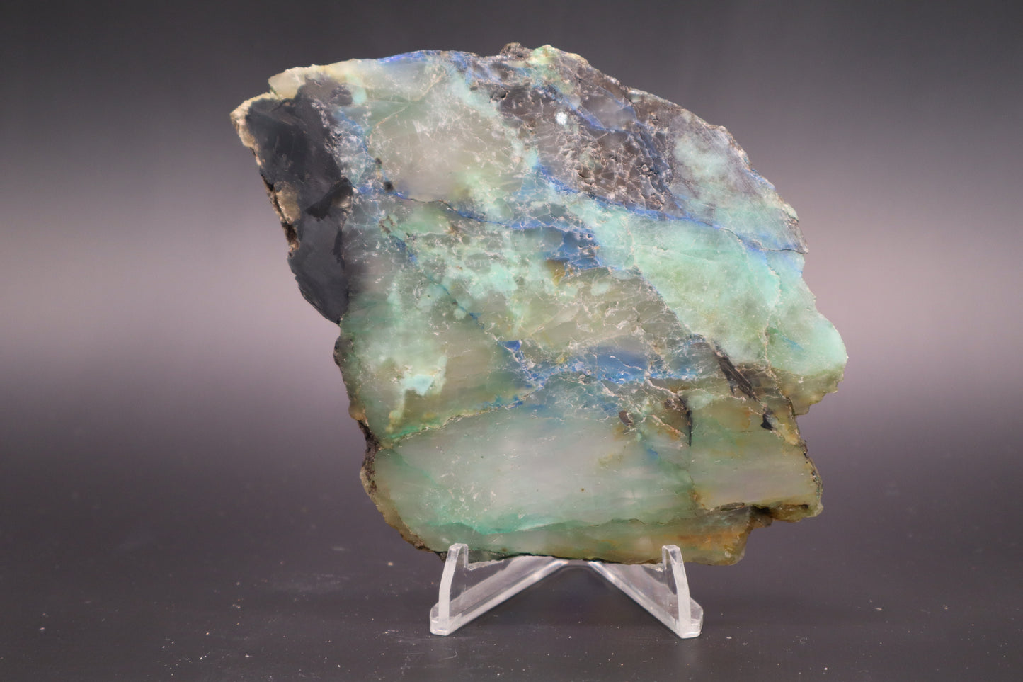 Azurite, Malachite & Chalcedony slab - Afghanistan (Unpolished)