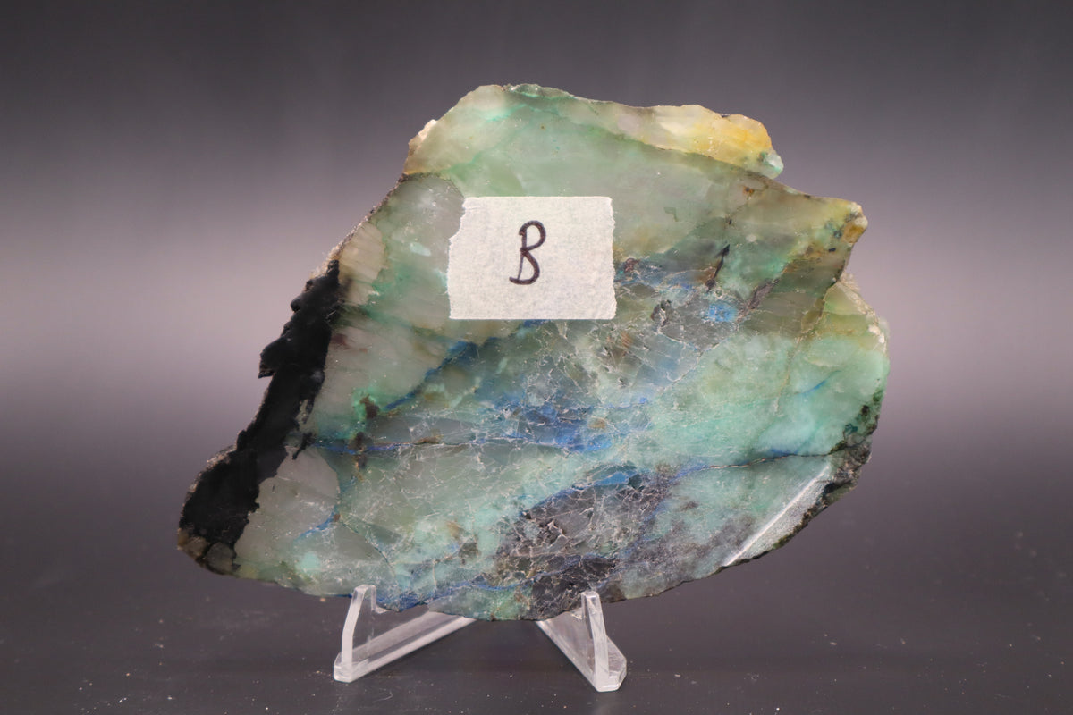 Azurite, Malachite & Chalcedony slab - Afghanistan (Unpolished)