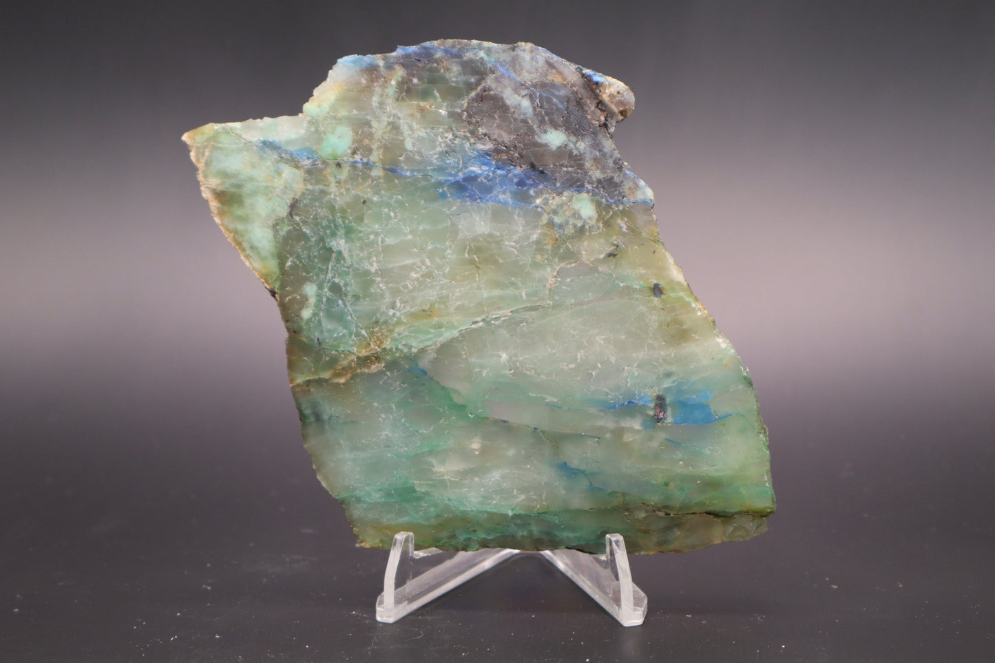 Azurite, Malachite & Chalcedony slab - Afghanistan (Unpolished)