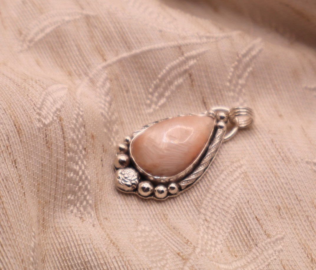 Peach Scolecite pendant