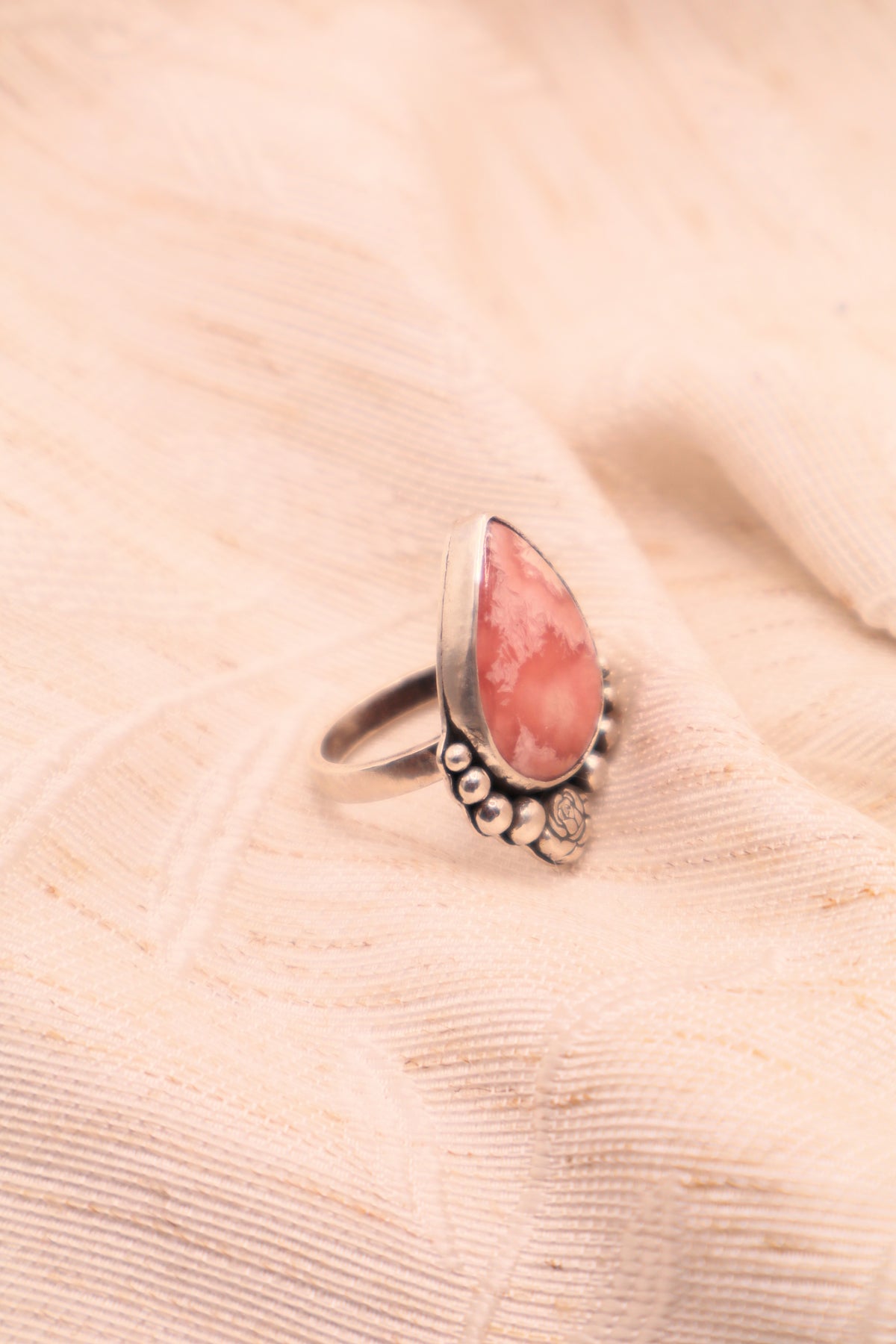 Rhodochrosite ring