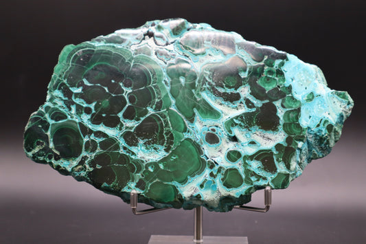 Malachite-chrysocolla slab (Polished)