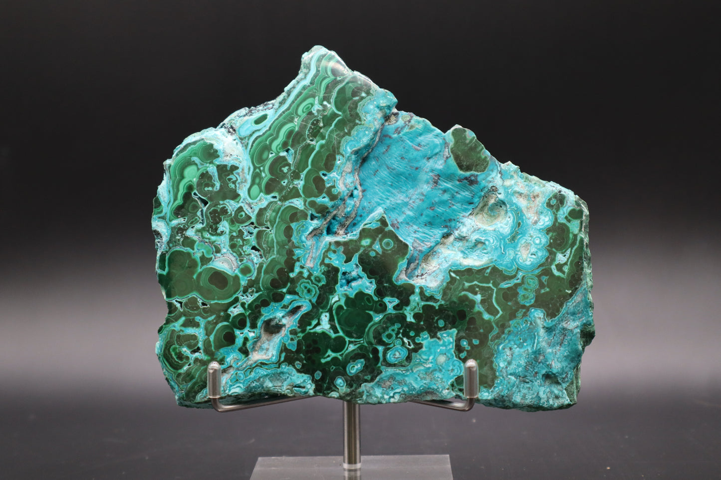 Malachite-chrysocolla slab (Polished)