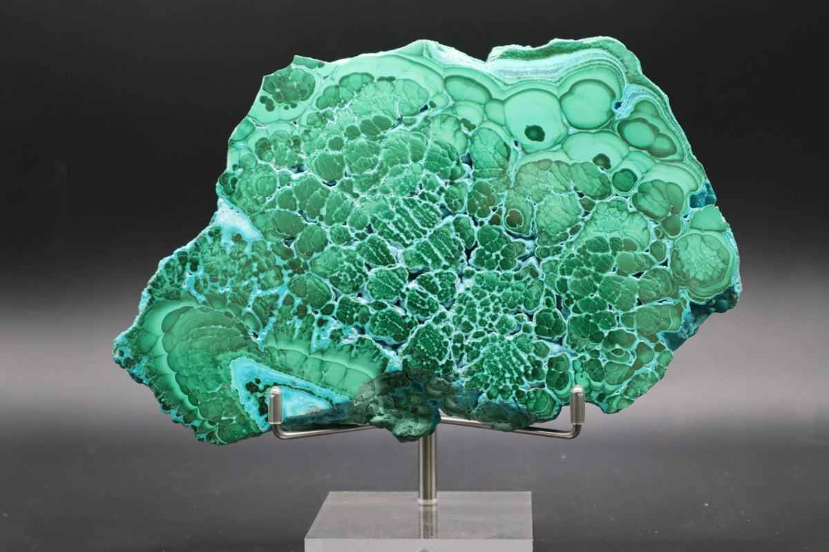 Malachite-chrysocolla slab (Polished)