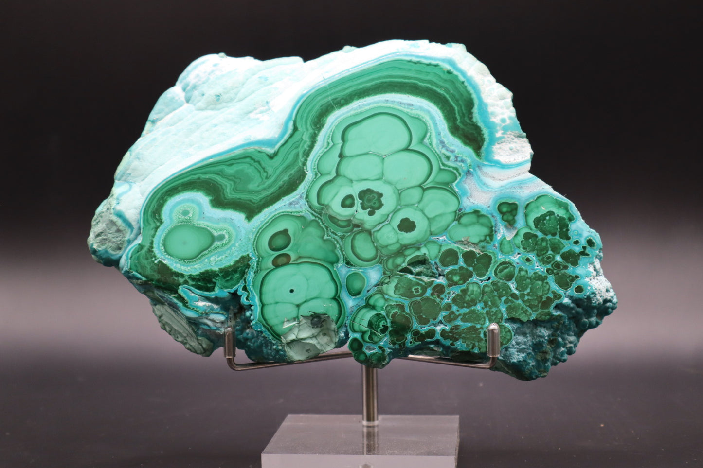 Malachite-chrysocolla slab (Polished)
