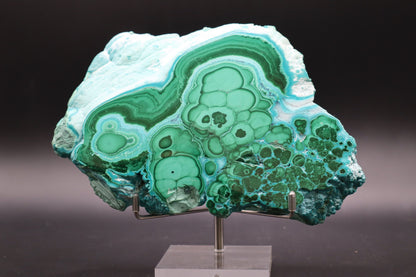 Malachite-chrysocolla slab (Polished)