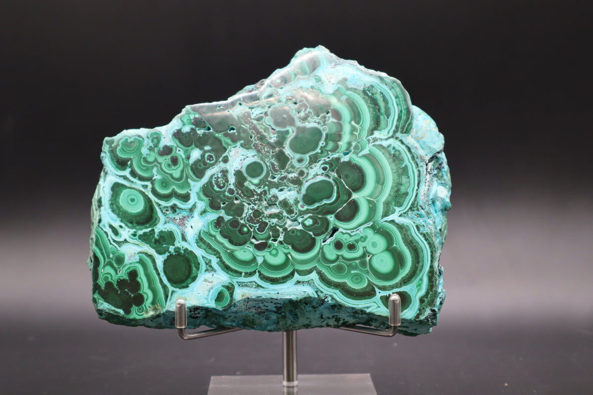 Malachite-chrysocolla slab (Polished)