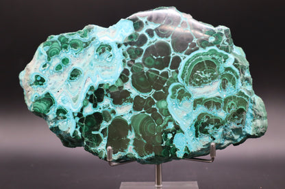 Malachite-chrysocolla slab (Polished)